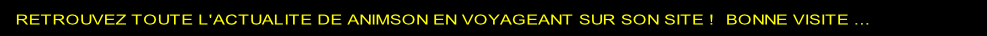 RETROUVEZ TOUTE L'ACTUALITE DE ANIMSON EN VOYAGEANT SUR SON SITE ! BONNE VISITE ...
